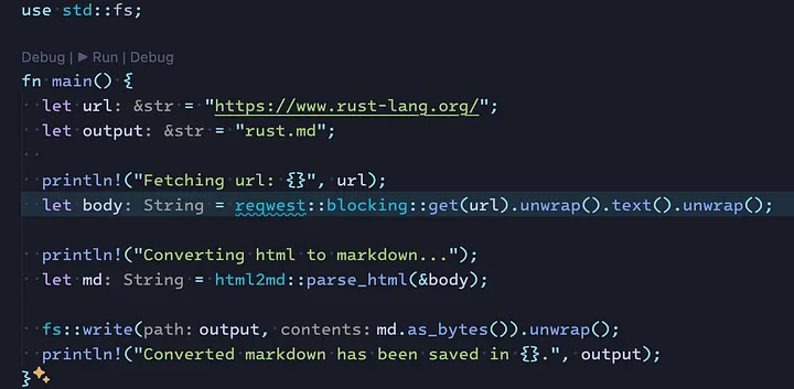 the type of the variable will be hinted automatically